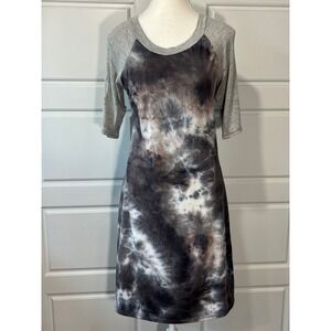 Piphany XS‎ T Shirt Dress Gray Tie Dye Casual Comfy Everyday Athleisure